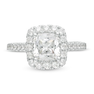 Vera Wang Love Collection 2.69 CT. T.W. Certified Cushion-Cut Diamond Frame Engagement Ring in 14K White Gold (I/SI2)