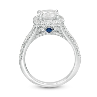 Vera Wang Love Collection 2.69 CT. T.W. Certified Cushion-Cut Diamond Frame Engagement Ring in 14K White Gold (I/SI2)