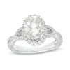 Vera Wang Love Collection 2.45 CT. T.W. Certified Oval Diamond Frame Twist Engagement Ring in 14K White Gold (I/SI2)