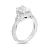 Thumbnail Image 1 of Vera Wang Love Collection 2.45 CT. T.W. Certified Oval Diamond Frame Twist Engagement Ring in 14K White Gold (I/SI2)