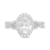 Vera Wang Love Collection 2.45 CT. T.W. Certified Oval Diamond Frame Twist Engagement Ring in 14K White Gold (I/SI2)