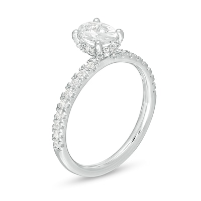 1.33 CT. T.W. Certified Oval Diamond Engagement Ring in 14K White Gold (I/SI2)