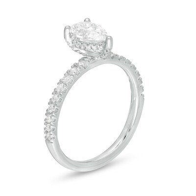 1.33 CT. T.W. Certified Pear-Shaped Diamond Engagement Ring in 14K White Gold (I/SI2)