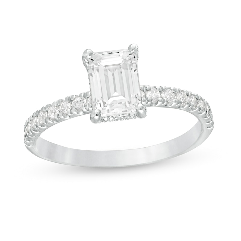 1.33 CT. T.W. Certified Emerald-Cut Diamond Engagement Ring in 14K White Gold (I/SI2)|Peoples Jewellers