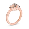 Thumbnail Image 2 of 0.25 CT. T.W. Champagne and White Composite Diamond Orbit Frame Ring in 10K Rose Gold