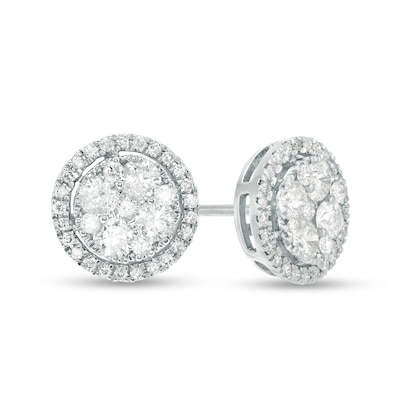 1.00 CT. T.W. Composite Diamond Stud Earrings in 10K White Gold