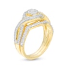 Thumbnail Image 2 of 0.59 CT. T.W. Diamond Frame Bypass Vintage-Style Bridal Set in 10K Gold