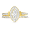 Thumbnail Image 3 of 0.30 CT. T.W. Composite Diamond Marquise Frame Collar Bridal Set in 10K Gold