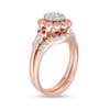 Thumbnail Image 2 of 0.58 CT. T.W. Composite Diamond Scallop Frame Vintage-Style Bridal Set in 10K Rose Gold