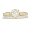 Thumbnail Image 3 of 0.37 CT. T.W. Diamond Frame Arrow Sides Vintage-Style Bridal Set in 10K Gold