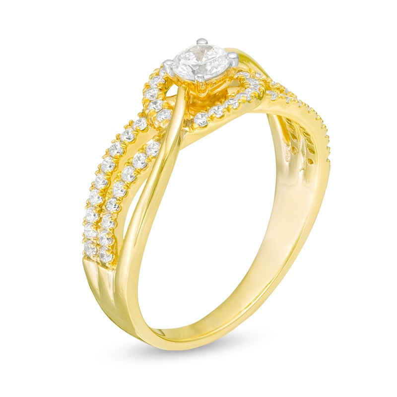 0.45 CT. T.W. Diamond Multi-Row Bypass Engagement Ring in 10K Gold|Peoples Jewellers