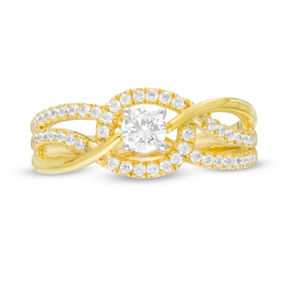 0.45 CT. T.W. Diamond Multi-Row Bypass Engagement Ring in 10K Gold