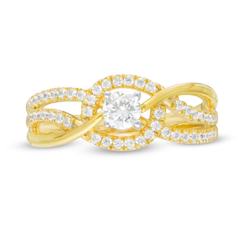 0.45 CT. T.W. Diamond Multi-Row Bypass Engagement Ring in 10K Gold|Peoples Jewellers