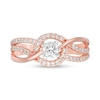 0.45 CT. T.W. Diamond Multi-Row Bypass Engagement Ring in 10K Rose Gold