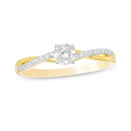0.29 CT. T.W. Diamond Twist Shank Engagement Ring in 10K Gold