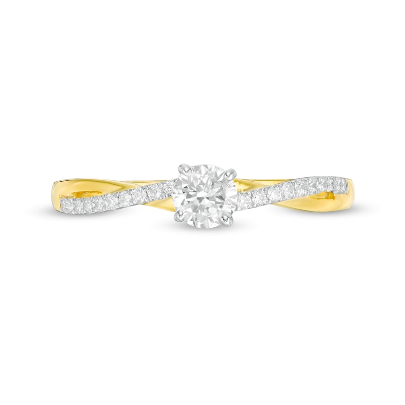 0.29 CT. T.W. Diamond Twist Shank Engagement Ring in 10K Gold|Peoples Jewellers