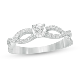 0.45 CT. T.W. Diamond Twist Shank Engagement Ring in 10K Gold