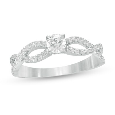 0.45 CT. T.W. Diamond Twist Shank Engagement Ring in 10K Gold