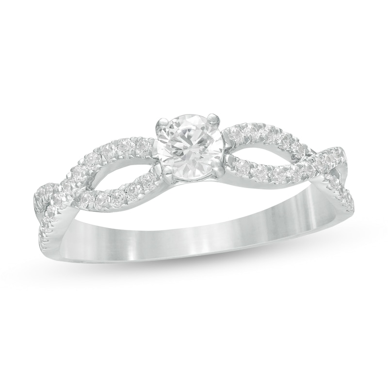 0.45 CT. T.W. Diamond Twist Shank Engagement Ring in 10K Gold|Peoples Jewellers