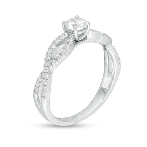 0.45 CT. T.W. Diamond Twist Shank Engagement Ring in 10K Gold