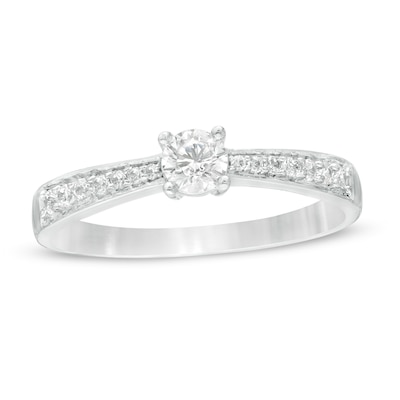 0.29 CT. T.W. Diamond Tapered Shank Engagement Ring in 10K Gold