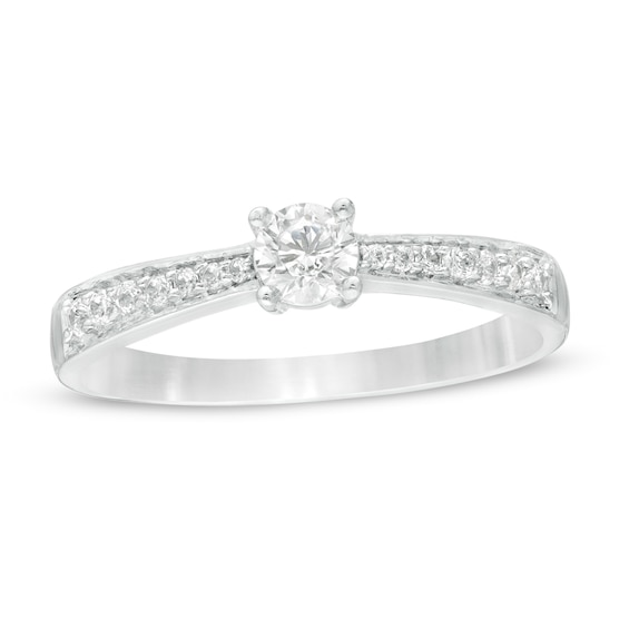 0.29 CT. T.W. Diamond Tapered Shank Engagement Ring in 10K Gold