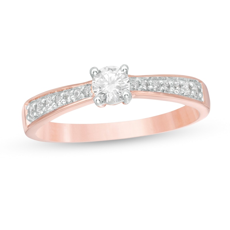 0.29 CT. T.W. Diamond Tapered Shank Engagement Ring in 10K Rose Gold|Peoples Jewellers