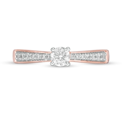 0.29 CT. T.W. Diamond Tapered Shank Engagement Ring in 10K Rose Gold