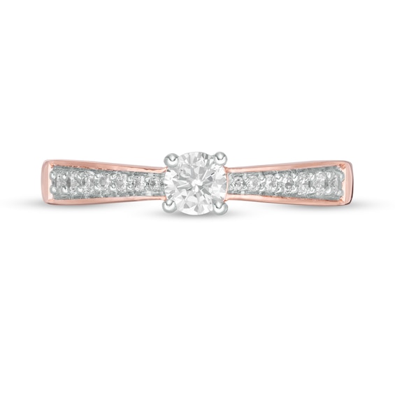 0.29 CT. T.W. Diamond Tapered Shank Engagement Ring in 10K Rose Gold