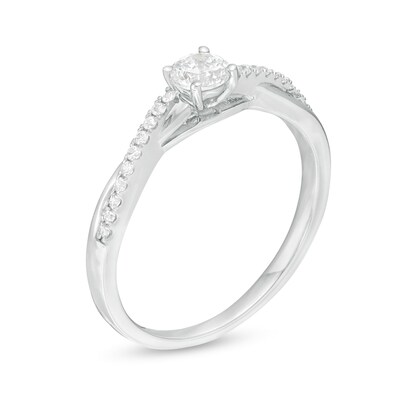 0.29 CT. T.W. Diamond Twist Engagement Ring in 10K White Gold