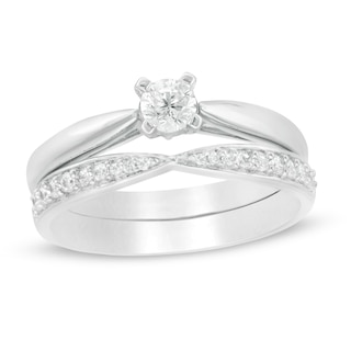 0.29 CT. T.W. Diamond Bridal Set in 10K White Gold