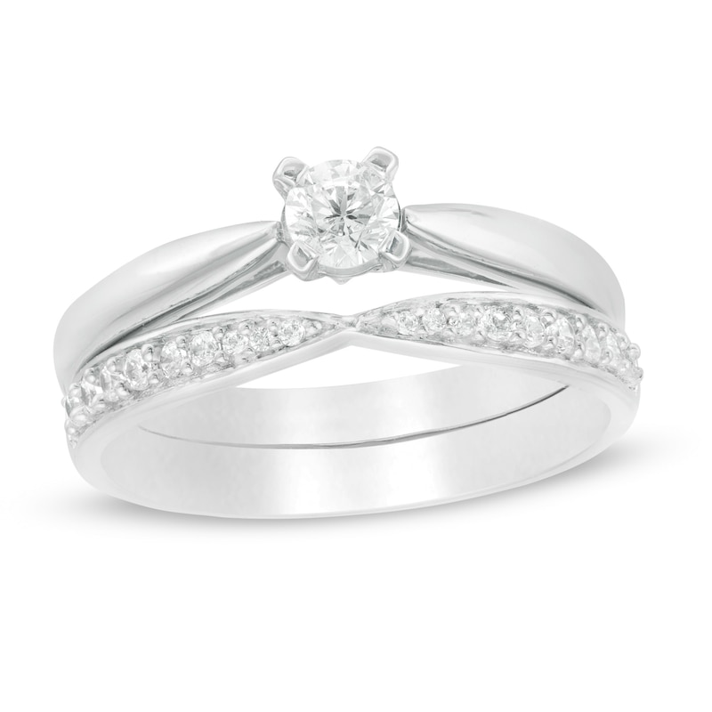 0.29 CT. T.W. Diamond Bridal Set in 10K White Gold|Peoples Jewellers