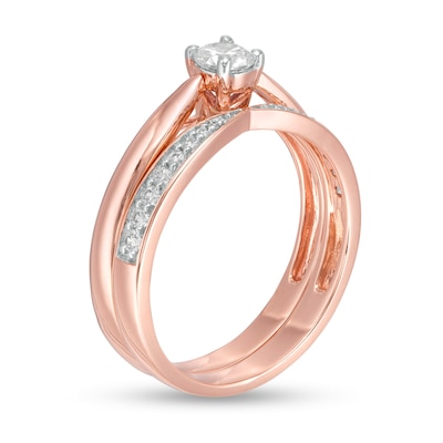 0.29 CT. T.W. Diamond Bridal Set in 10K Rose Gold