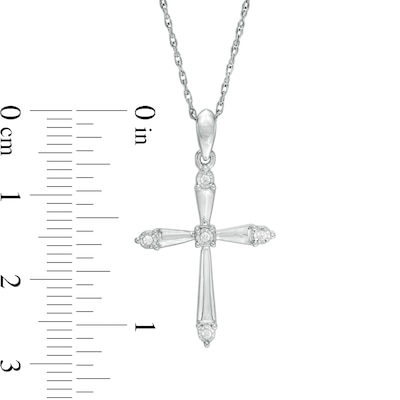 Diamond Accent Cross Pendant in Sterling Silver