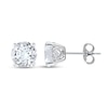 8.0mm Lab-Created White Sapphire Solitaire Stud Earrings in Sterling Silver