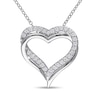 Lab-Created White Sapphire Interlocking Hearts Pendant in Sterling Silver