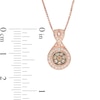 Thumbnail Image 1 of 0.25 CT. T.W. Champagne and White Diamond Frame Pendant in 10K Rose Gold