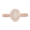 Thumbnail Image 3 of 0.32 CT. T.W. Baguette and Round Composite Diamond Oval Frame Ring in 10K Rose Gold