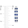 Lab-Created Blue and White Sapphire Alternating Split Double Row Hoop Earrings in Sterling Silver