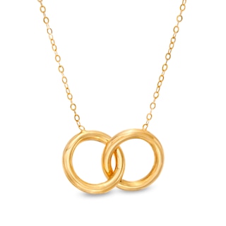 Interlocking Open Circles Necklace in 14K Gold