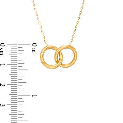 Interlocking Open Circles Necklace in 14K Gold