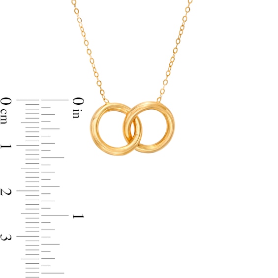 Interlocking Open Circles Necklace in 14K Gold