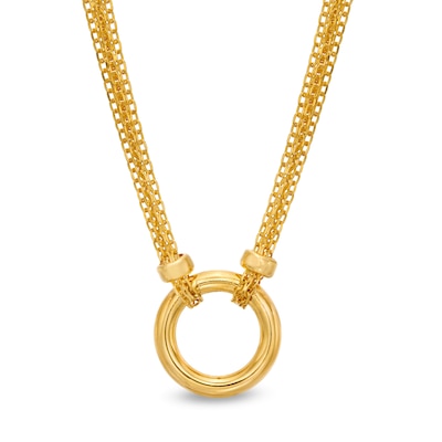 Open Circle Bismark Chain Necklace in 14K Gold - 16.25"