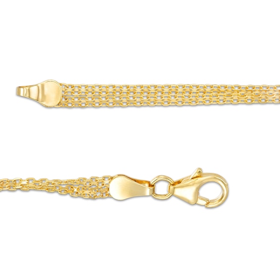 Open Circle Bismark Chain Bracelet in 14K Gold - 7.5"