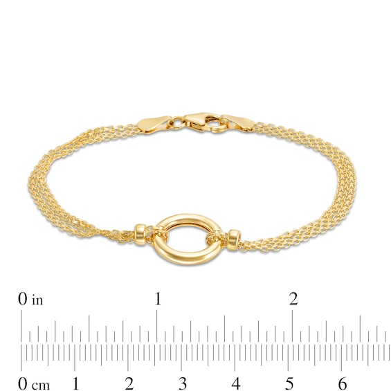 Open Circle Bismark Chain Bracelet in 14K Gold - 7.5"