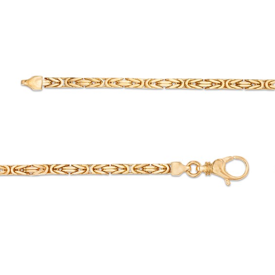 Men's 3.0mm Byzantine Chain Necklace in Solid 14K Gold - 22"