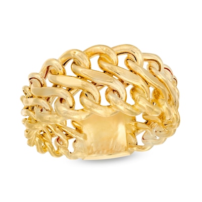 19.0mm S-Link Chain Ring in 14K Gold - Size 7