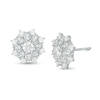 Thumbnail Image 0 of 0.69 CT. T.W. Certified Diamond Flower Frame Stud Earrings in 14K White Gold (I/I2)