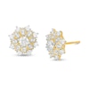 0.69 CT. T.W. Certified Diamond Flower Frame Stud Earrings in 14K Gold (I/I2)