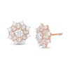 Thumbnail Image 0 of 0.69 CT. T.W. Certified Diamond Flower Frame Stud Earrings in 14K Rose Gold (I/I2)